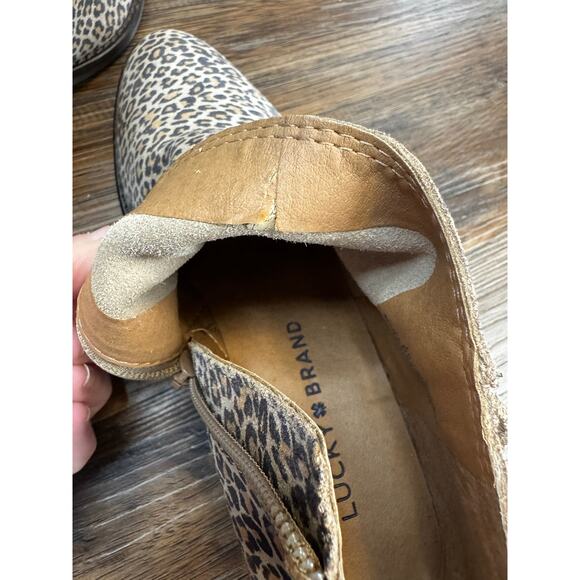 Lucky Brand LK Felisie leopard fringe bootie boots Brown Shoe Zip Up  size 6 - Picture 8 of 13
